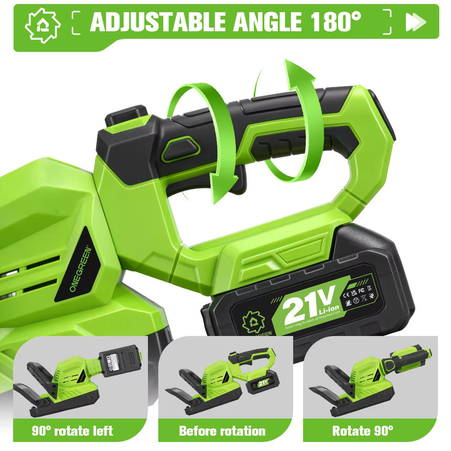 Onegreen Bürstenloser Elektrischer Heckenschneider 2000W für Makita LXT 18V Akku, Kabelloses Garten-Strauchschneidewerkzeug in Grün - Bild 4