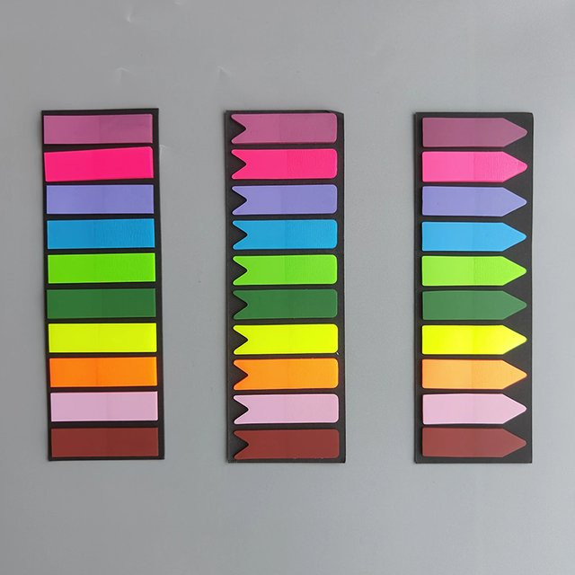 200 Stück transparente fluoreszierende Index-Tabs als farbige Haftnotizen für Schule und Büro - Bild 1