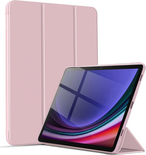 Samsung Schutzhülle aus PU-Leder mit magnetischem Ständer für Galaxy Tab S7 S8 S9 FE 10,9'' 11'' X510 X710 in Pink - Bild 1