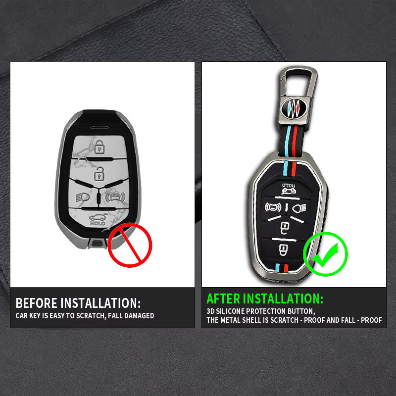 5-Tasten Smart Key Gehäuse mit Fernbedienung für SsangYong G4 Rexton 2020, Auto Shell Fob Abdeckung, Schwarz - Bild 4