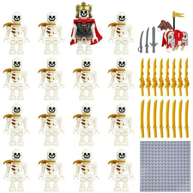 LP GO Ritter Skelett Legionär Soldat Minifiguren, 16-teiliges Set, Bausteine Spielzeug - Bild 1