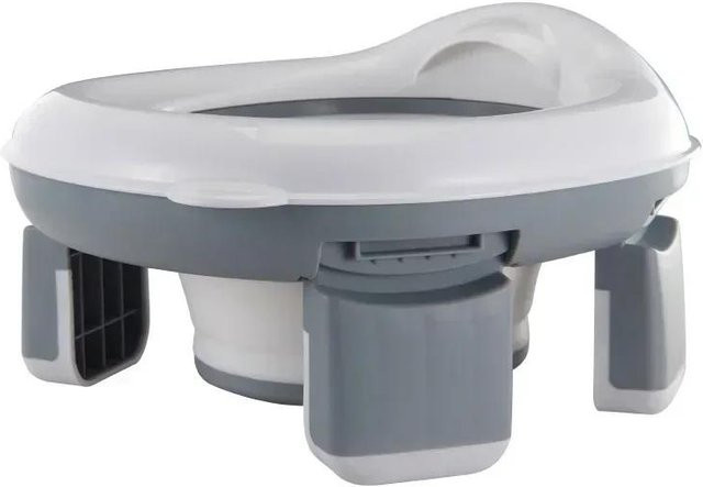 SMHXIANGQIANJIN 3-in-1 Reisetoilettensitz für Kinder, faltbares und tragbares Babytöpfchen aus Silikon und Kunststoff, Farbe: Weiß - Bild 1