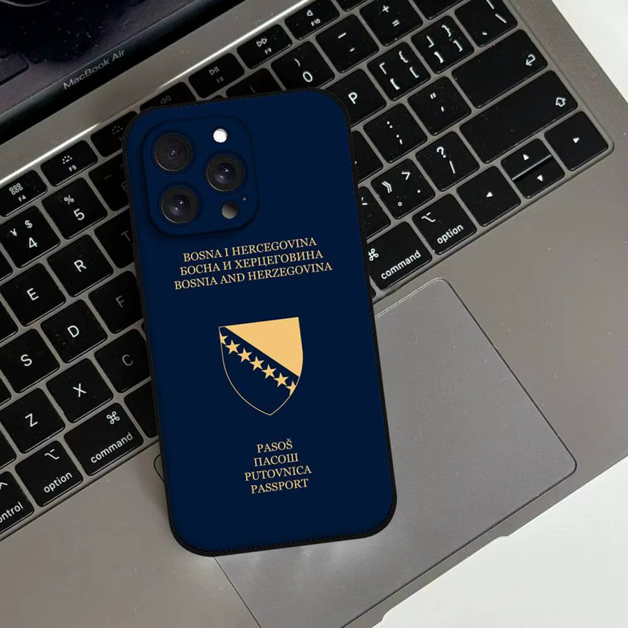 Handyhülle im Bosnien-Herzegowina Reisepass Design für Apple iPhone (alle Modelle), Schwarz - Bild 4