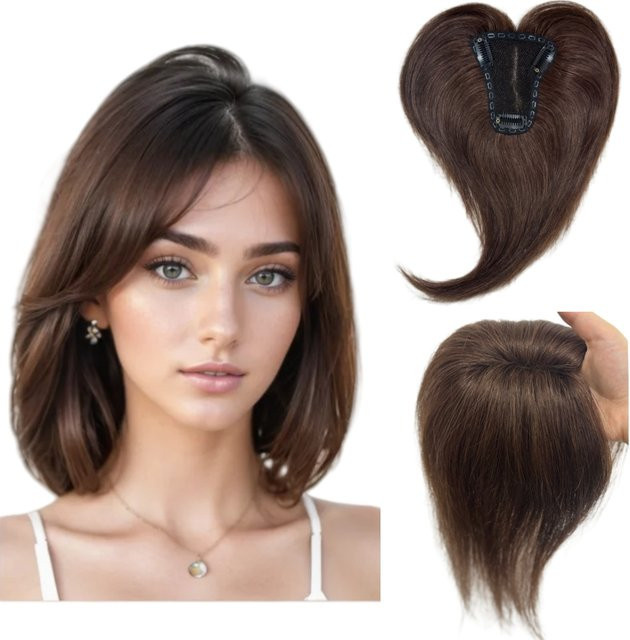Anemone Echthaar-Topper, dunkelbrauner Pony, Damen - Bild 1