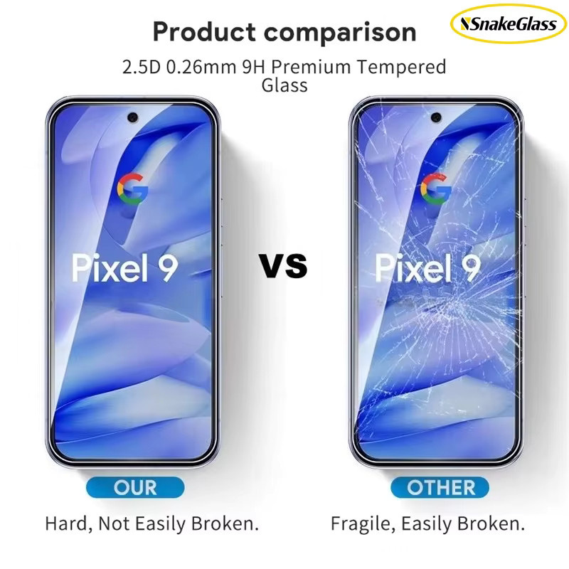 4 Stück HD Panzerglas Displayschutzfolien für Google Pixel 10 Pro XL, 9 Pro, 8, 7A, 6, 5, 4A, 3AXL, transparent, kratzfest und mit glatter Textur - Bild 3