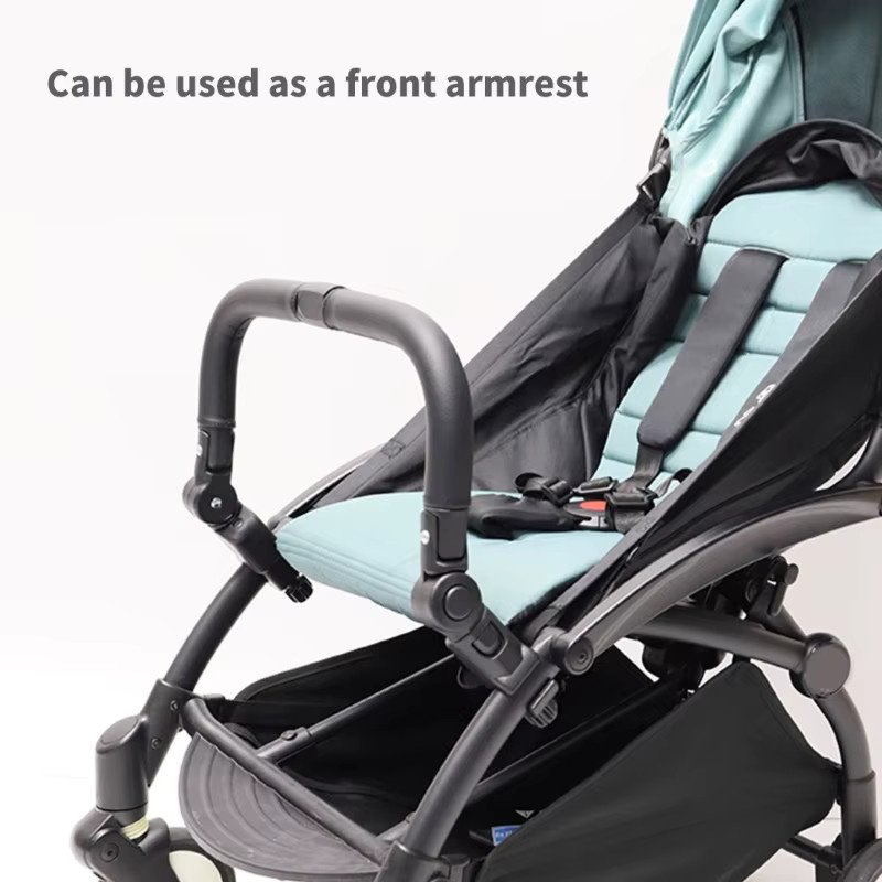Universeller verstellbarer Ersatzgriff für Baby Kinderwagen als Stoßstange und Armlehne in Schwarz - Bild 2