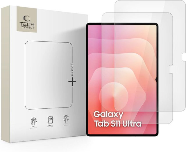 Tech-Protect FIT+ Schutzfolie aus gehärtetem Glas für Samsung Galaxy Tab S11 Ultra und Tab S10 Ultra, transparent, 2er Set, Full Glue, 2.5D - Bild 1