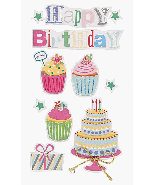 Rico Design Paper Poetry 3D Sticker Happy Birthday - Bild 1