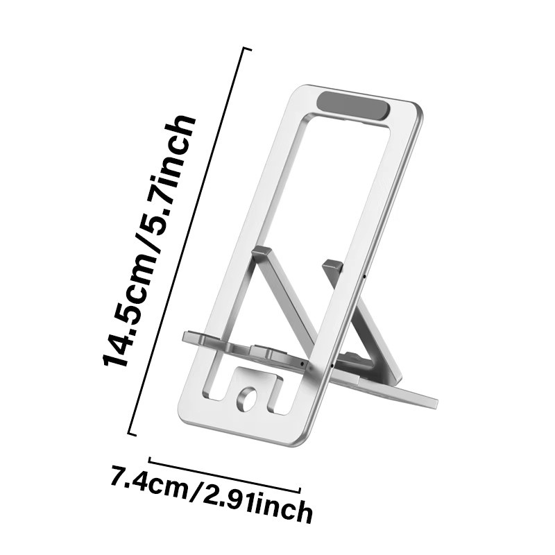 QGhappy Kartenhalter aus Aluminiumlegierung in Silber, verstellbarer und tragbarer Handy- und Tabletständer für alle Mobiltelefone - Bild 3