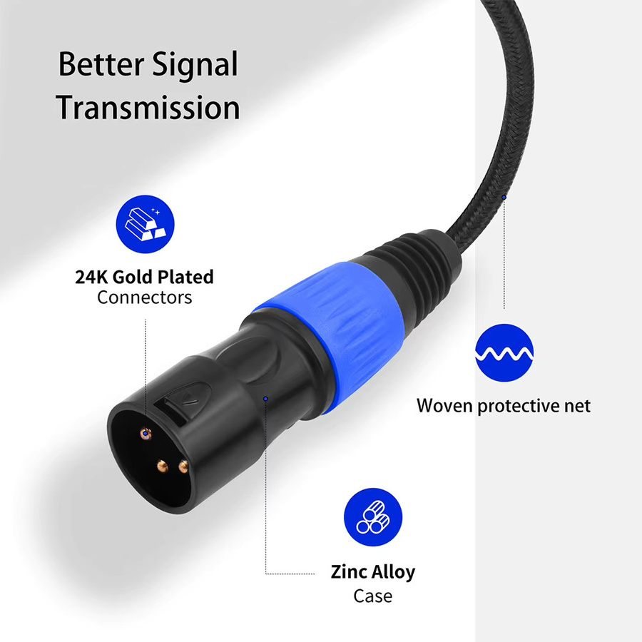VODOOL USB-C auf XLR Audio-Kabel in Schwarz für Verstärker, Lautsprecher und Mischpulte - Bild 3