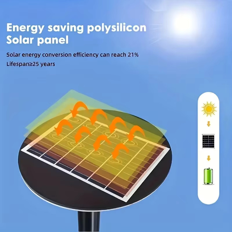 YQCHEZI Solarbetriebene Außen-Hofleuchte in Schwarz mit Bewegungssensor und Dämmerungssensor, moderne UFO-Solarlampe für den Garten - Bild 6