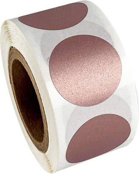 Binchi Runde Rubbelaufkleber in Roségold und Weiß, 1 Zoll Durchmesser, für DIY Etiketten und Handarbeit - Bild 1