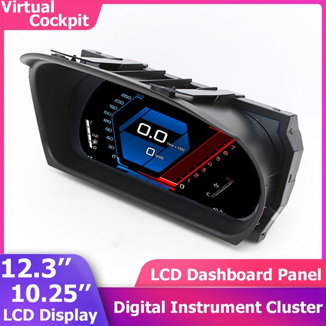 Digitaler Kombiinstrument-Tachometer mit CarPlay für BMW 3er E90 E91 E92 E93 (Baujahr 07–11), LCD-Armaturenbrett-Panel Cockpit in Schwarz - Bild 1