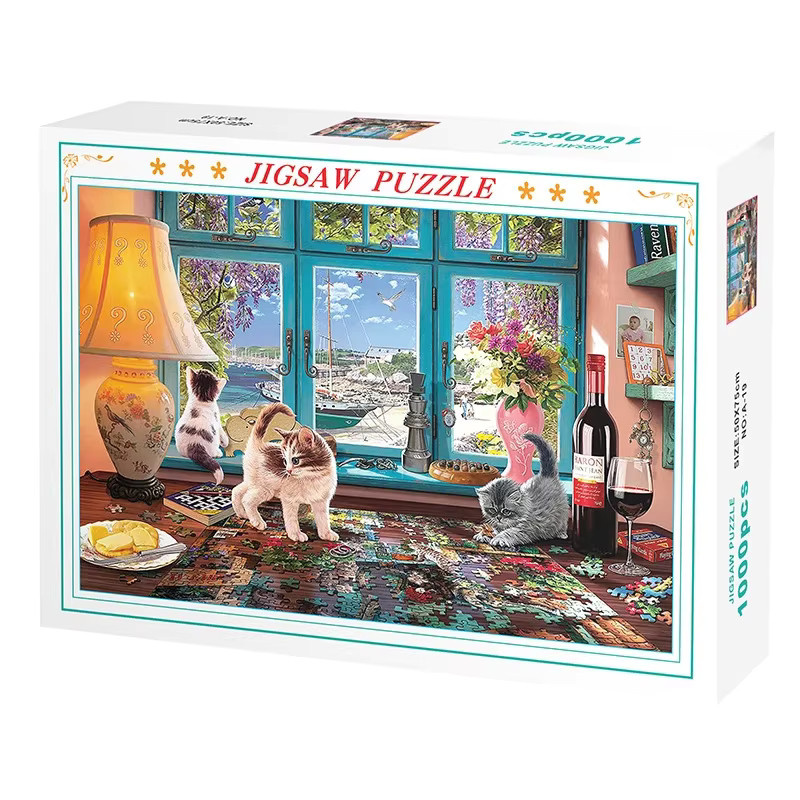 MaxRenard Bay Window Cats Katze Puzzle 1000 Teile - Bild 2