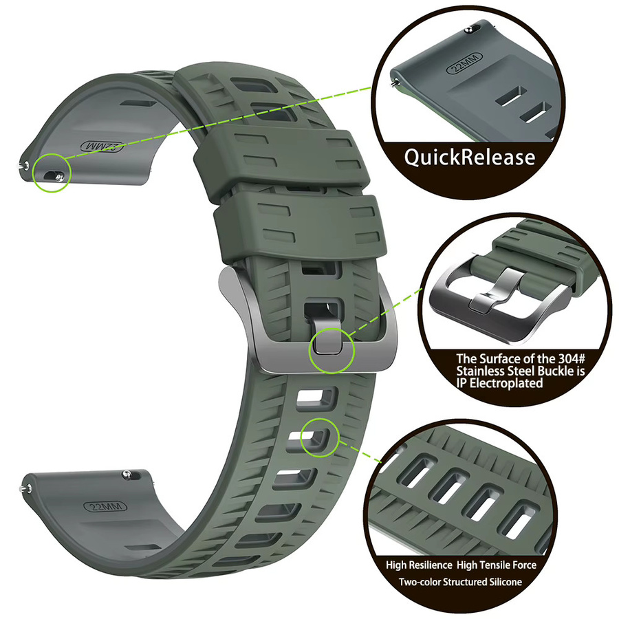 Zeblaze Smartwatch-Silikonarmband, 22 mm, Unisex - Bild 4