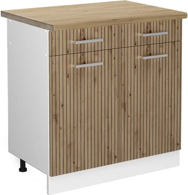Vicco Küchenunterschrank R-Line Schubladenschrank Artisan-Eiche/Weiß B: 80 cm, T: 60 cm, H: 81,6 cm - Bild 1