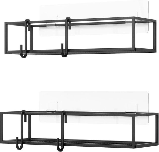 Mömax Duschregal Cubiko 2er Set aus Metall in Schwarz Matt - Bild 1