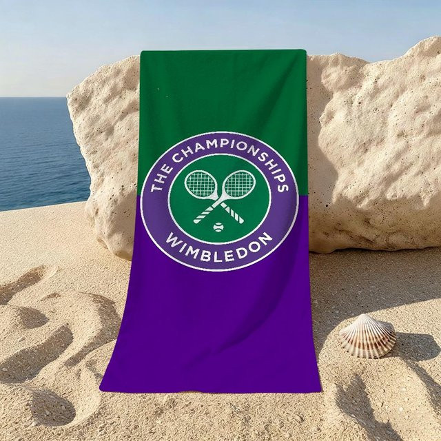 JMG Household Supplies Strandtuch Wimbledon-Logo in Grün, B/H: 80 x 160 cm - Bild 1