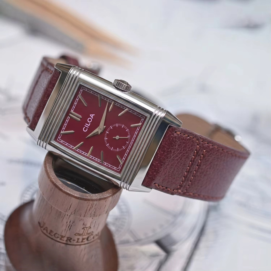 CILOA Armbanduhr, Quarz, eckig, Leder, Silber, Herren - Bild 2