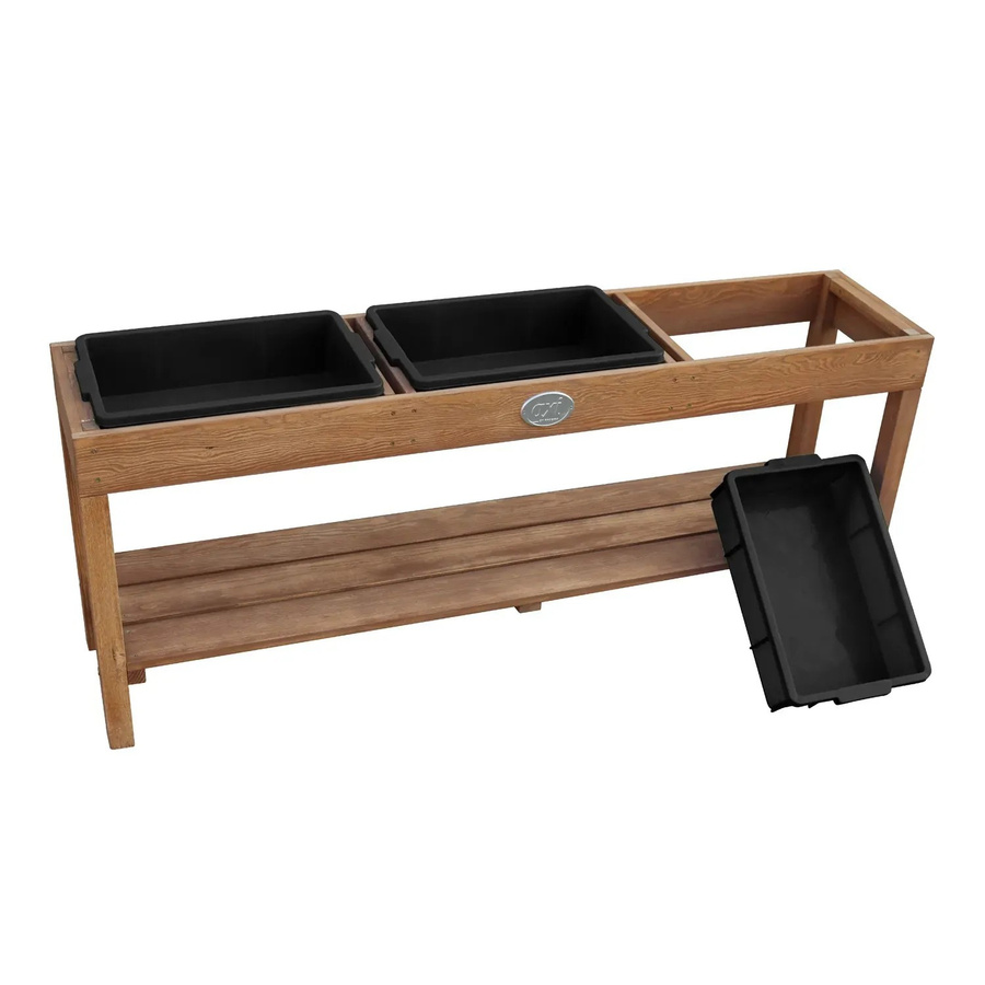 AXI Sand- und Wassertisch aus Hemlock-Holz in Dunkelbraun mit schwarzen Behältern, B/H/T: 124 x 50 x 27 cm - Bild 2