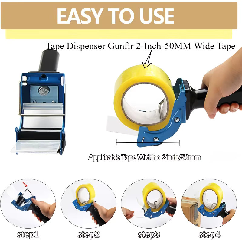 YITAPE Pro Handgehaltener Klebebandspender Blau Ergonomische Manuelle Versiegelungsmaschine für Schnelles Kartonieren und Verpacken - Bild 2