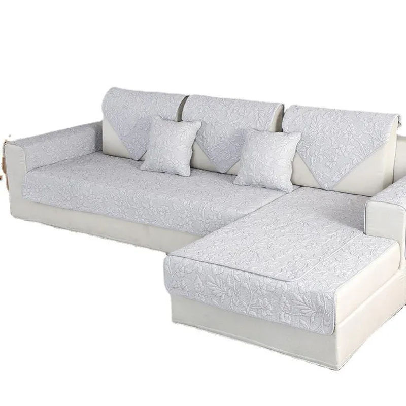 Super Six Besticktes Blumen Sofa Kissen aus gewaschener Baumwolle, quadratisch, B/T/H: 70 x 70 x 1 cm - Bild 4