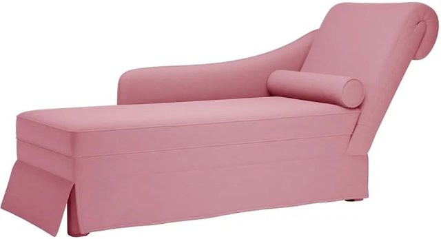 vidaXL Chaiselongue aus Samt in Pink mit Nackenrolle und rechter Armlehne, B/T/H: 145 x 70 x 56 cm - Bild 1