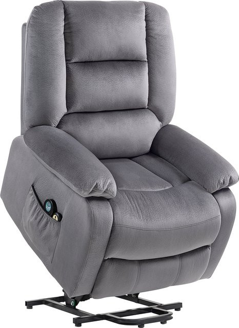 HOMCOM Elektrischer Relaxsessel mit Aufstehhilfe und Vibrationsmassage in Dunkelgrau - Bild 1