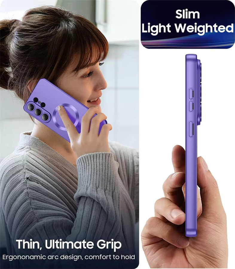 Stoßfeste magnetische TPU Schutzhülle für Samsung Galaxy S26 S25 S24 S23 S22 S21 Ultra Plus mit MagSafe Kompatibilität in Purple von newteneight - Bild 6
