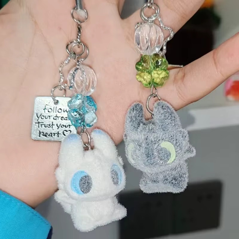 Potdemiel Toothless und Light Fury How to Train Your Dragon, Plüsch-Taschenanhänger, Deko-Puppe - Bild 1