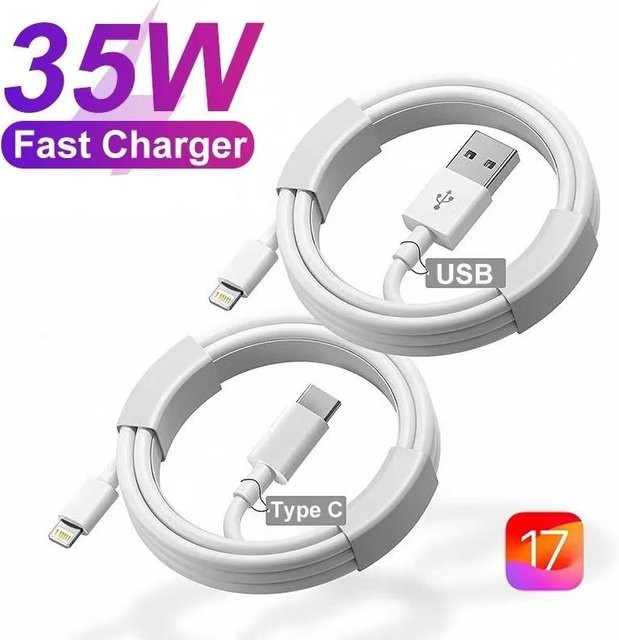 35W USB-C Schnellladegerät mit USB-C Ladekabel in Weiß für iPhone 15 14 13 12 11 Pro Max Mini Plus XR XS - Bild 1