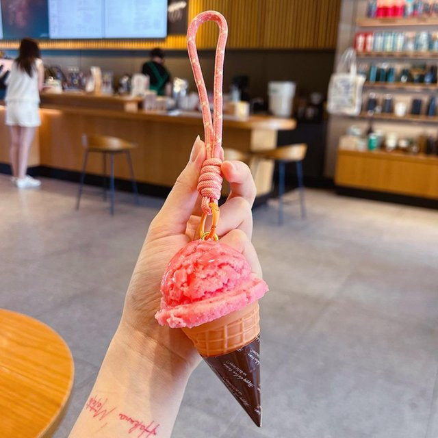 Linyi toy Schlüsselanhänger Eiscreme, rosa, Unisex - Bild 1