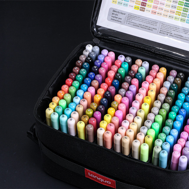 Languo Acryl-Pinselmarker-Set mit 48 Farben und automatischem Tintenkontrollsystem in Mehrfarbig für DIY-Zeichnen und Basteln - Bild 1