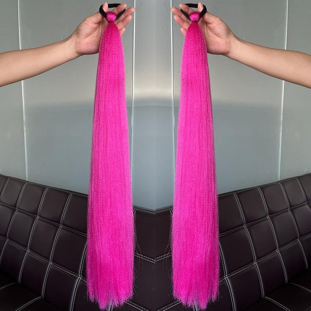 Wucifang Jewelry Pferdeschwanz-Extensions, 2 Stück, pink, Damen - Bild 1