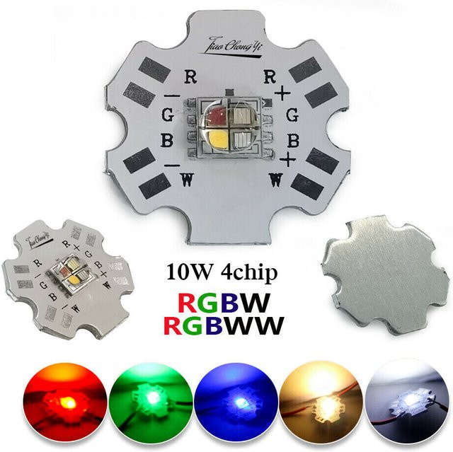 TiaoChongYi 10 Stück RGBW RGBWW Hochleistungs-LED-Leuchtdiodenchips 5050 mit 20 mm Aluminium-Leiterplatte in Multicolour - Bild 1