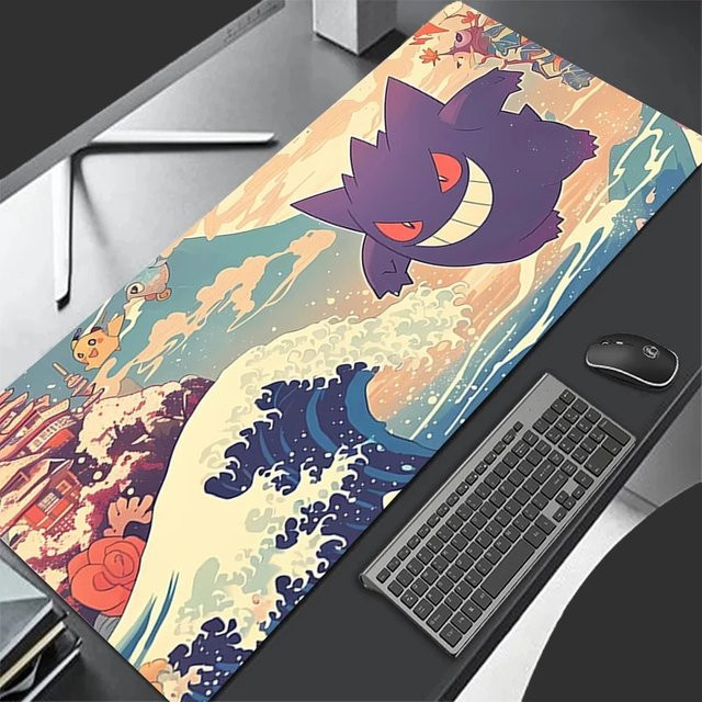 Bandai Pokemon Gengar XXL Mauspad Speed Gaming Schreibtischunterlage Multicolour B/T: 90 x 40 cm - Bild 1