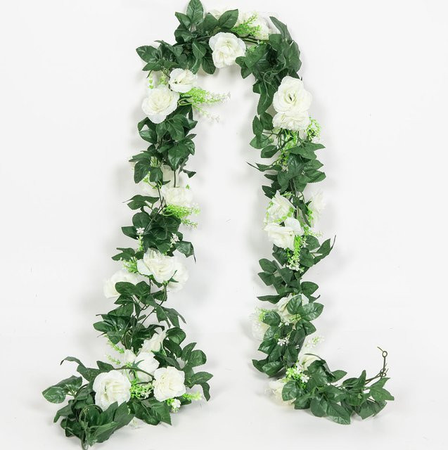 HUALIANQI Künstliche Rosen als Hochzeitsbehang in Rot und Weiß für die Gartendekoration und Fotografie-Requisiten - Bild 1