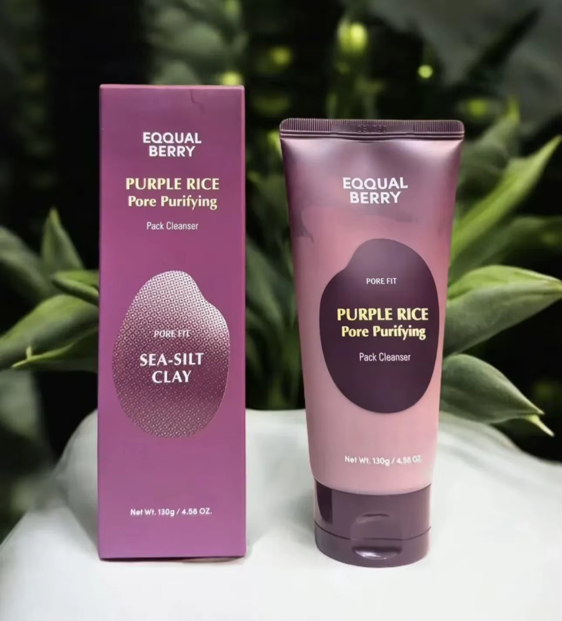 EQQUALBERRY Purple Rice Pore Purifying Pack Cleanser Lotion, 130g, Unisex - Bild 2