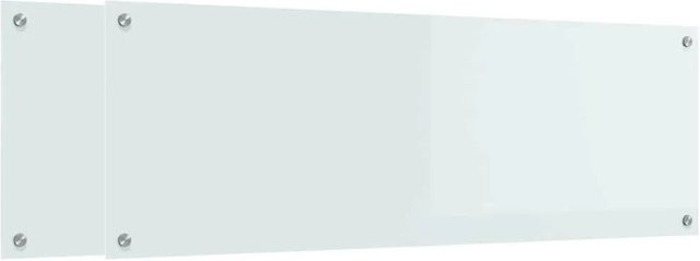 vidaXL Küchenrückwand aus gehärtetem Glas, 2 Stück, Weiß, B: 120 cm, H: 40 cm - Bild 1