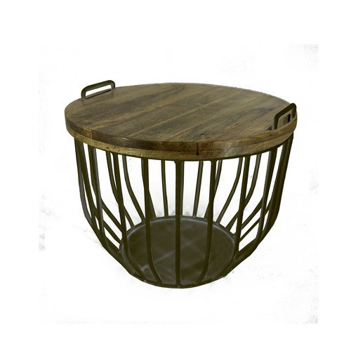 NOOR living Beistelltisch-Set aus Mangoholz und Metall in Braun, B/H: 59 x 48,5 cm - Bild 2