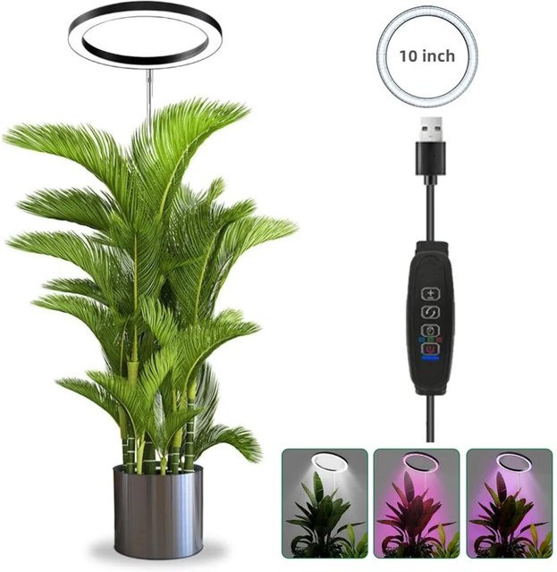 Aesyzo LED-Wachstumslicht Vollspektrum-Pflanzenlampe in Weiß, höhenverstellbar, dimmbar mit Timer - Bild 1