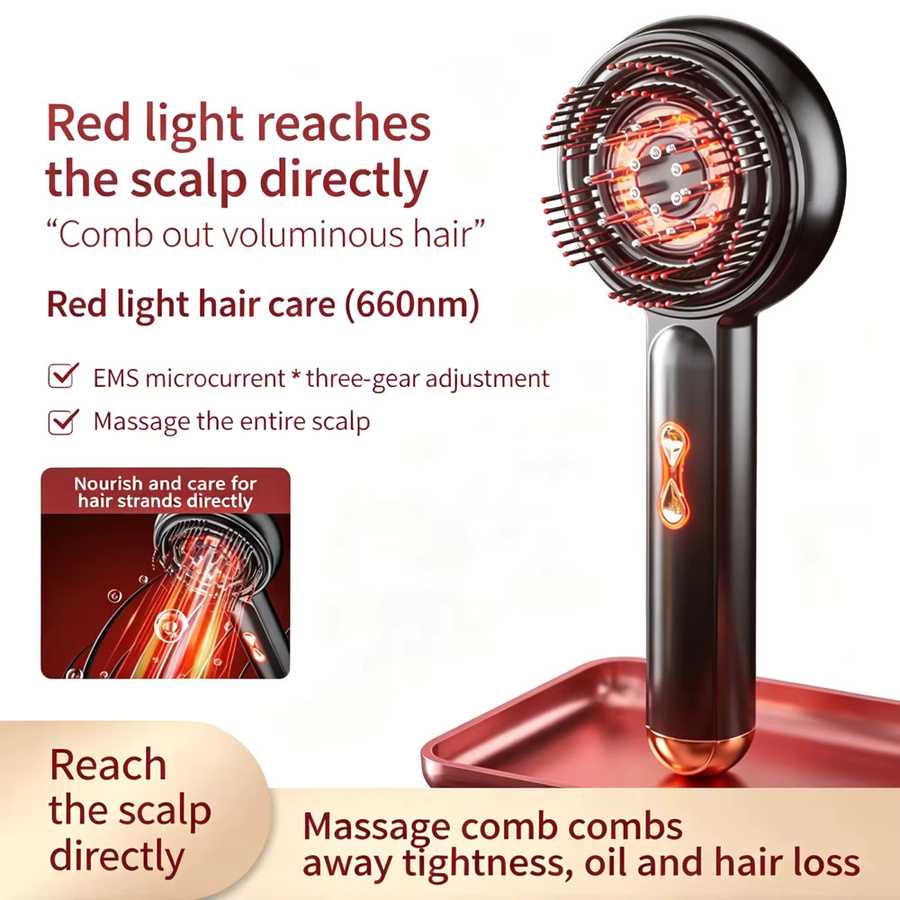 OPSLEA Elektrischer Massagekamm, EMS Mikrostrom & Rotlicht, Unisex - Bild 3