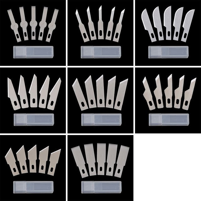 Hobby-Messer Set mit 10 Klingen und 5 Skalpell-Teilen in Silber, ideal für PCB-Reparatur und Handwerk - Bild 1