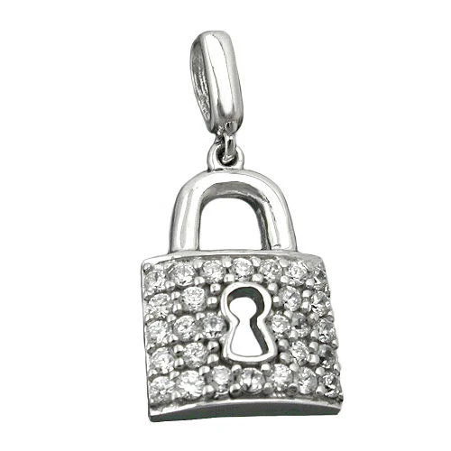 Colfem Anhänger Türschloss, 925 Silber, Zirkonia, Unisex - Bild 1