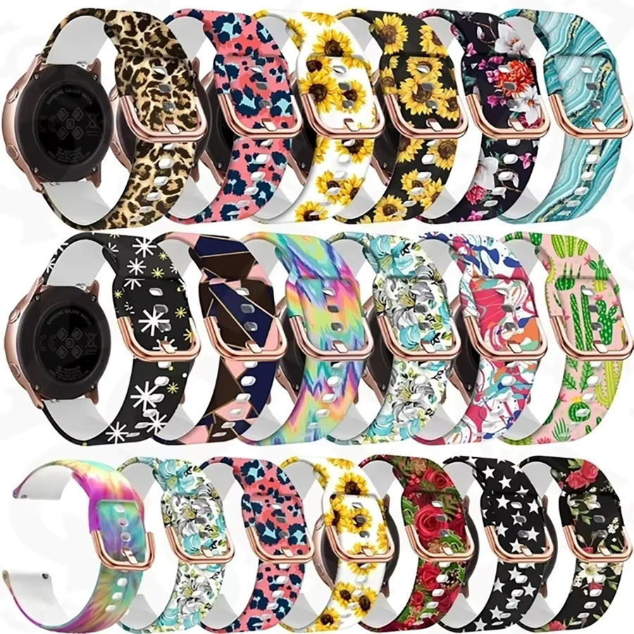 QCTOG Uhrenarmband Silikon, bedruckt, Bunt, Unisex, 20 mm - Bild 2