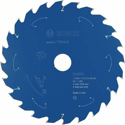 Bosch Expert Wood Kreissägeblatt mit 24 Zähnen, Durchmesser: 216 mm, Breite: 30 mm - Bild 1