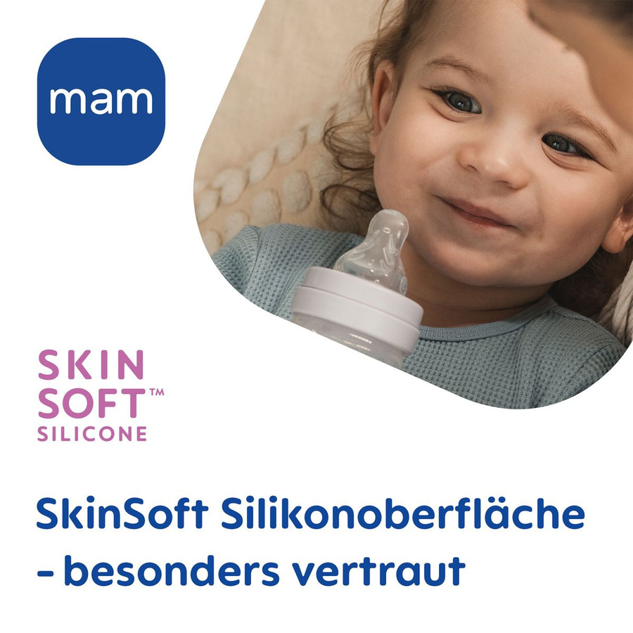 MAM 2er-Pack Trinksauger SkinSoft Silikon Größe 3 Orthodontic Transparent - Bild 2