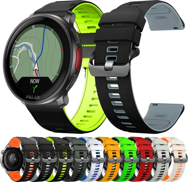 Polar Uhrenarmband Silikon, 22 mm, Schwarz - Bild 1