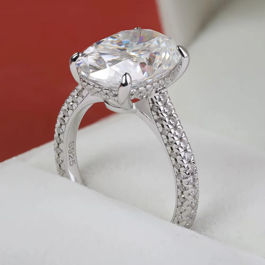 BXINY Ring, 925 Silber, Moissanit, Damen - Bild 4