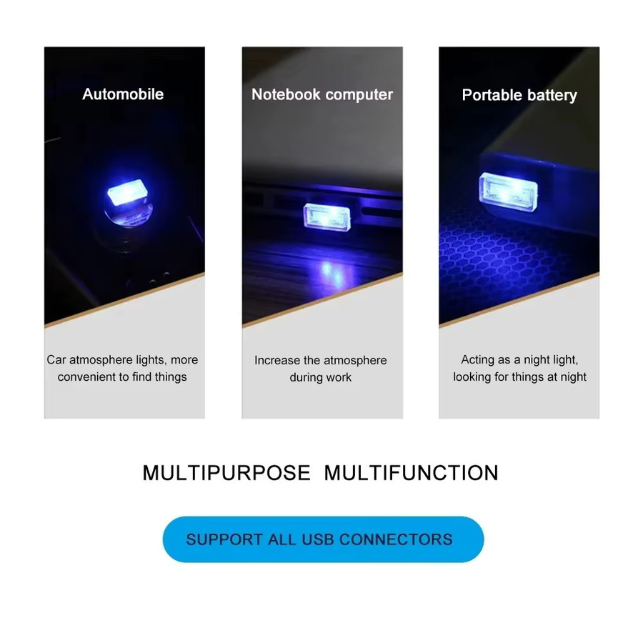 Stonego USB-LED-Atmosphärenlicht für den Auto-Innenraum in Schwarz als Plug-and-Play Dekorationslampe und Notbeleuchtung - Bild 4